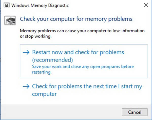 diagnóstico de memoria
