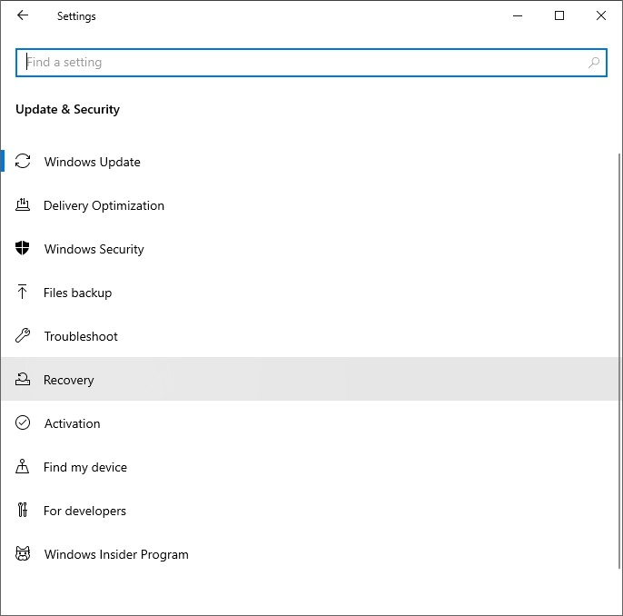 Recuperación en Windows y seguridad