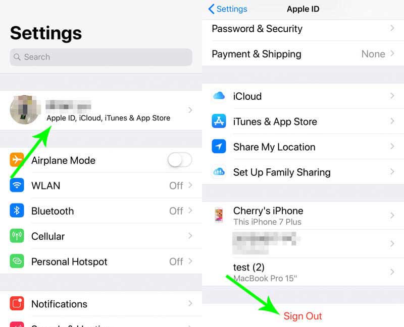 Cerrar sesión ID de Apple