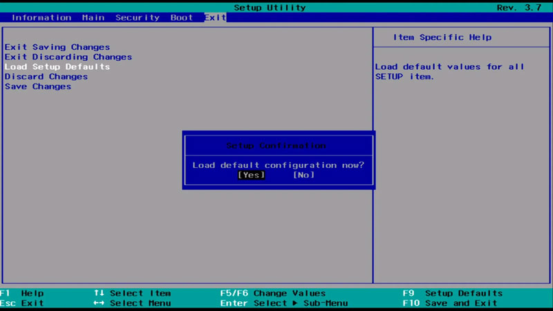 Restablecer la configuración del BIOS a los valores predeterminados