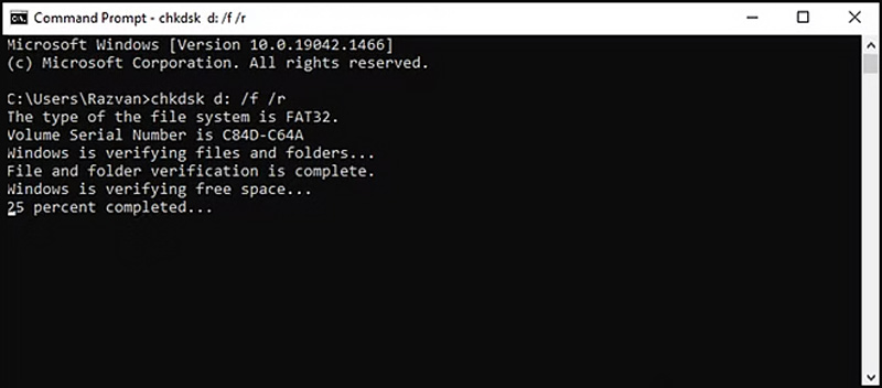 Ejecute Chkdsk para resolver la corrupción de archivos