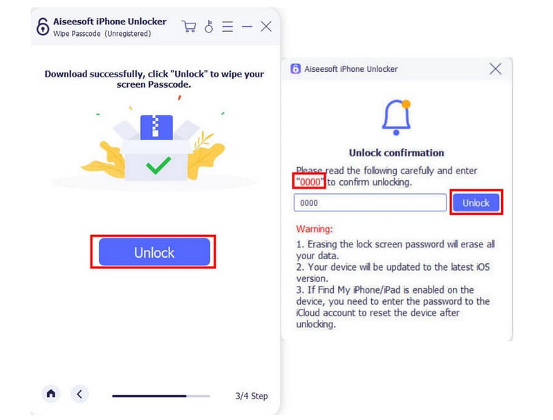 Aiseesoft iPhone Unlocker Descargar firmware 0000