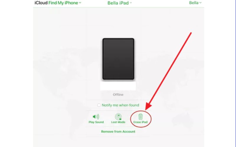 Presiona Borrar iPad