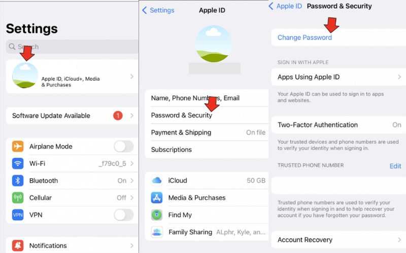 Toque Cambiar contraseña