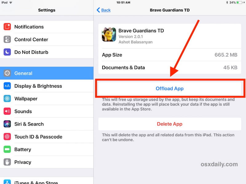 Descarga de la aplicación de eliminación del iPad