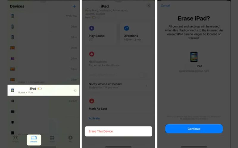 Toque Borrar este dispositivo