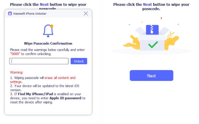 Desbloquear luego siguiente