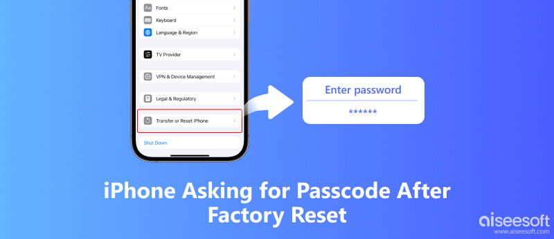 El iPhone solicita el código de acceso después de un restablecimiento de fábrica.