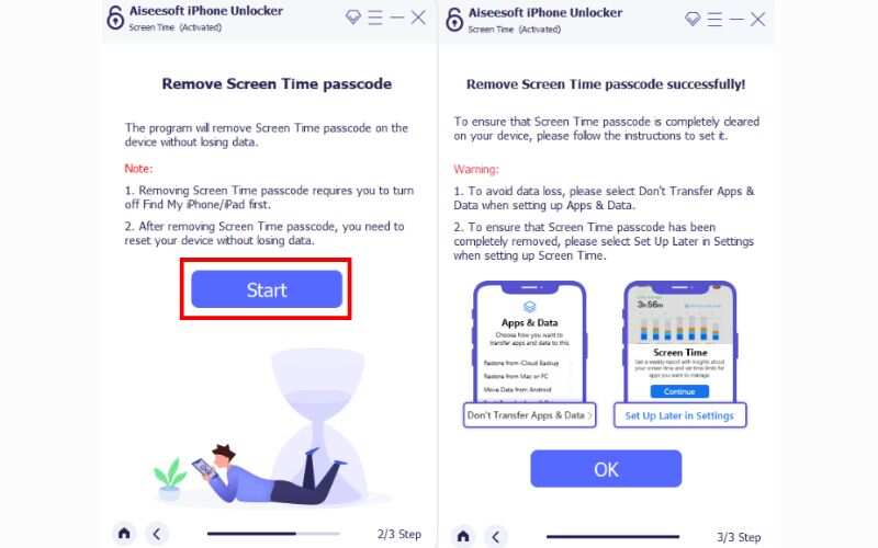 Haga clic en el botón de inicio