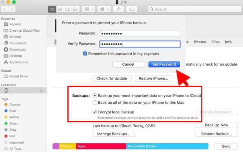 Cifrar copia de seguridad en iTunes