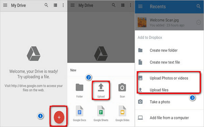Subir archivos de Android a Google Drive