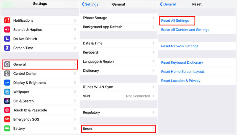 Restablecer todas las configuraciones en iPhone