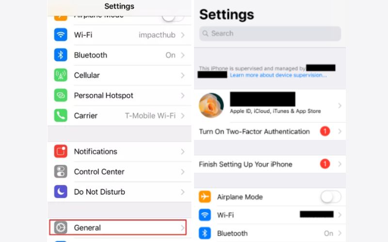 Comprobar la supervisión en el iPhone