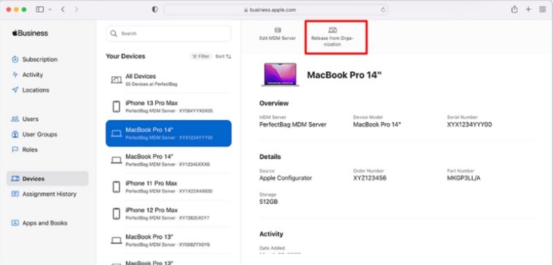 Supervisión con Apple Business Manager