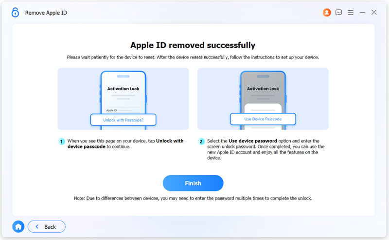 Se eliminó correctamente el ID de Apple del iPhone 13 Aiseesoft