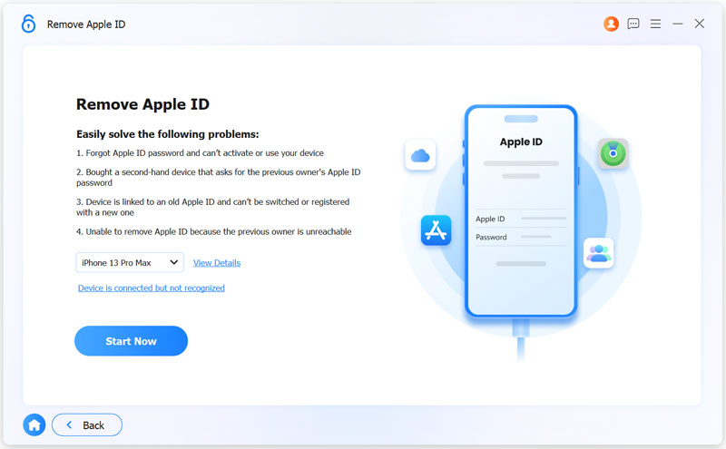 Eliminar el ID de Apple del iPhone 13 usando iPhone Unlocker