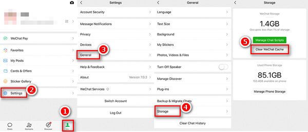 Borrar caché wechat