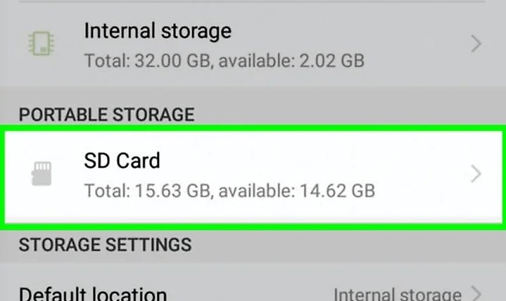 Tarjeta SD Android