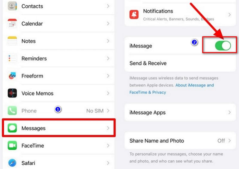 Reiniciar Imessage