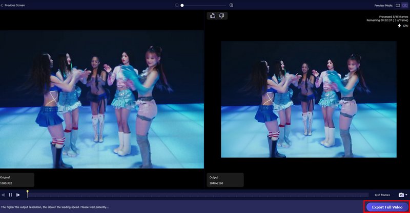 Vista previa y exportación