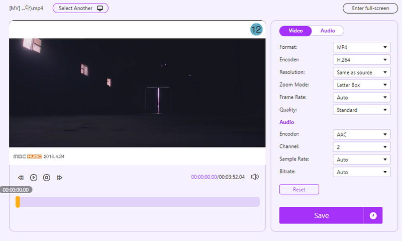 Aiseesoft Free Video Converter en línea Editar configuración de perfil