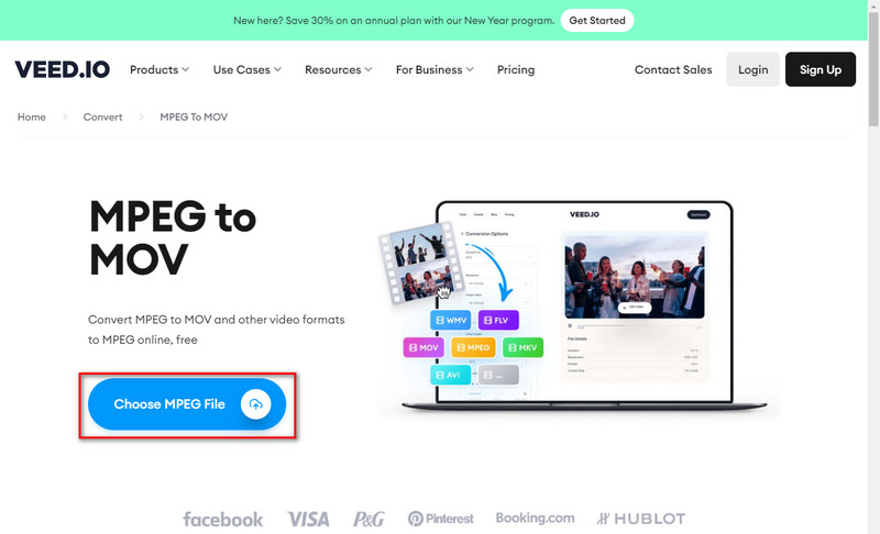 VEED.io Elija un archivo MPEG