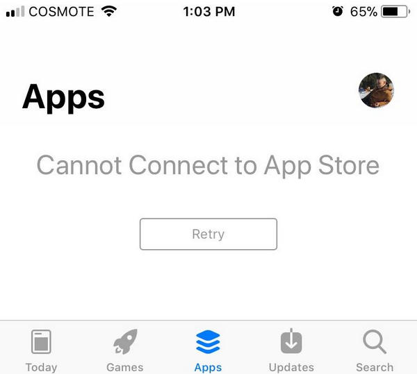 iPhone no se puede conectar a Apple Store