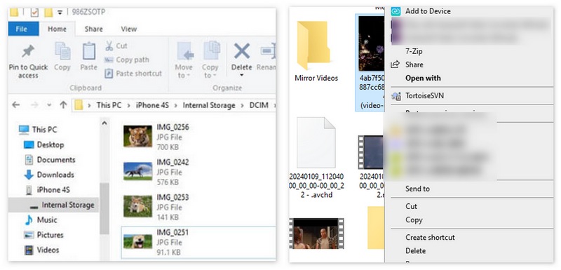 Copiar archivos del iPhone a la PC usando el Explorador de archivos