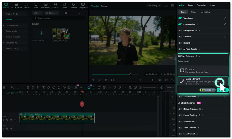 Activar el optimizador de vídeo con IA