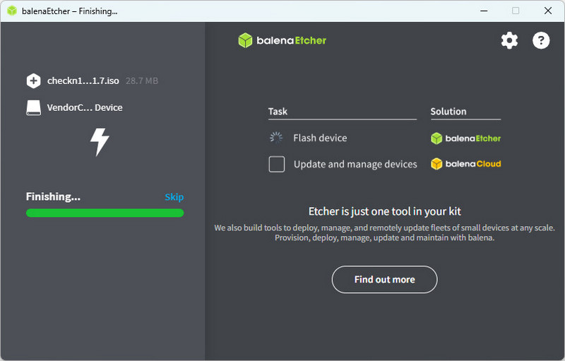 Balanaetcher Flash Finish