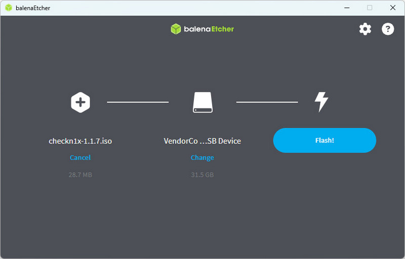 Balanaetcher Flash Start