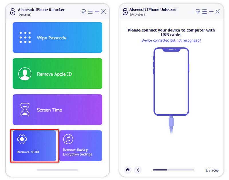 Eliminar la conexión USB de MDM
