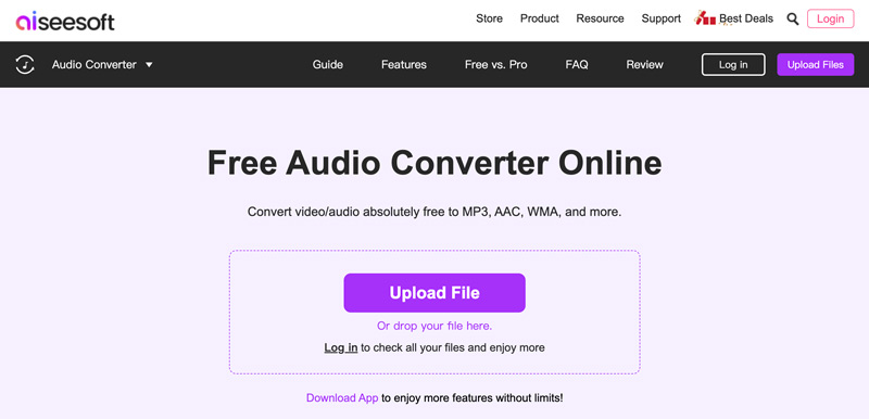 Aisee Convertidor de audio en línea gratuito