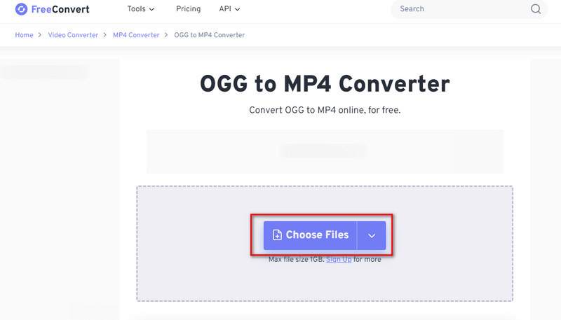 FreeConvert Elige archivos