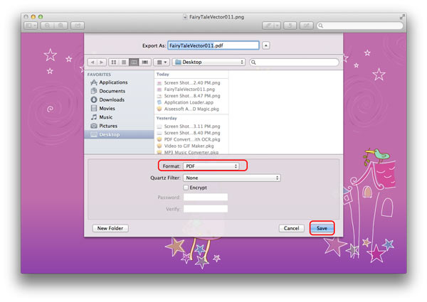 Convertir PNG en Mac