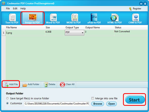 Convertir PNG a PDF