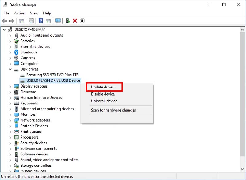 Controlador de actualización de disco duro externo