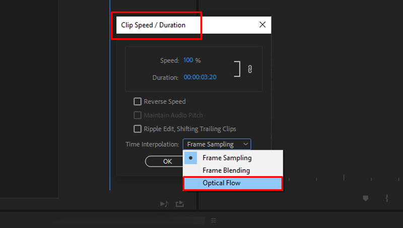Interpolación de tiempo en Premiere Pro Flujo óptico