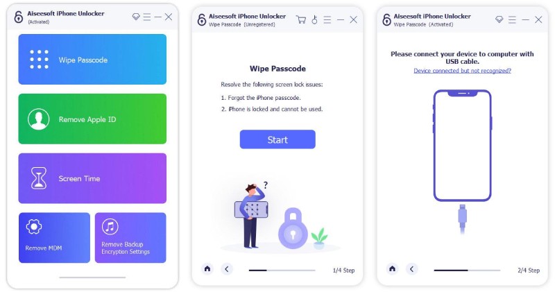 Aiseesoft iPhone Unlocker Download And Connect