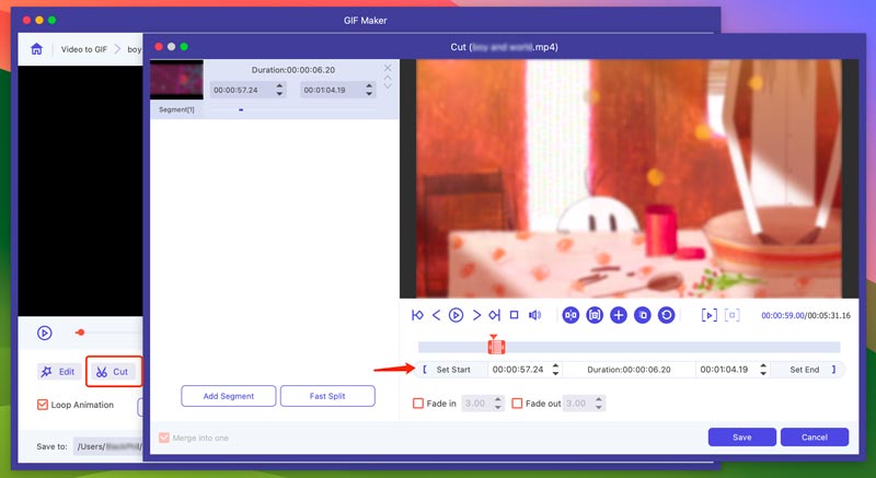 Cortar vídeo a Maker GIF