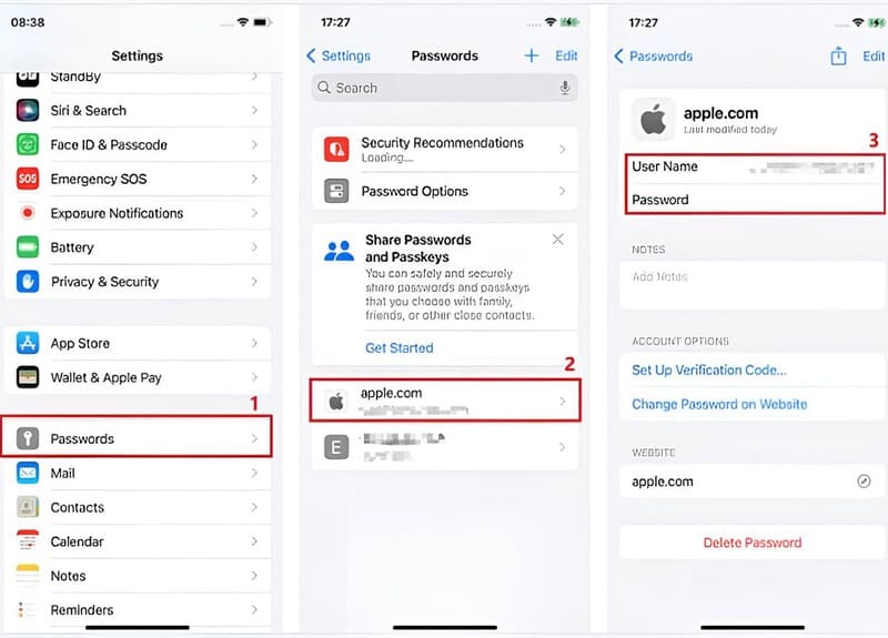 Ver contraseña en configuración