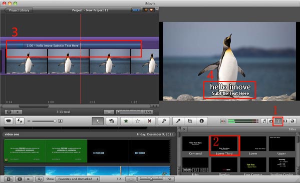 Agregar subtítulos en iMovie 11/9/8