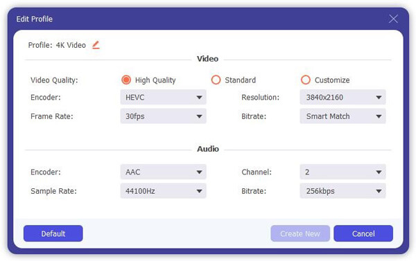 Configuración de perfil