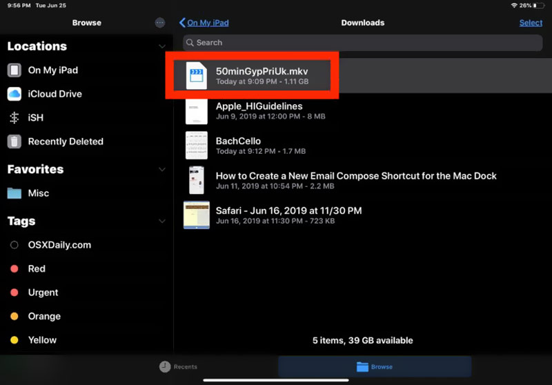 Ver MKV en ipad