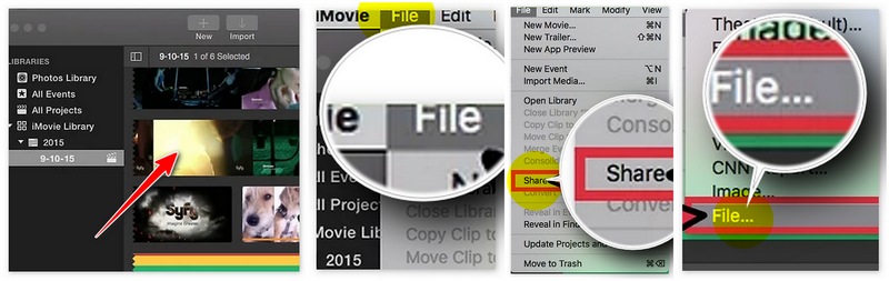 Compartir archivo en iMovie para Mac