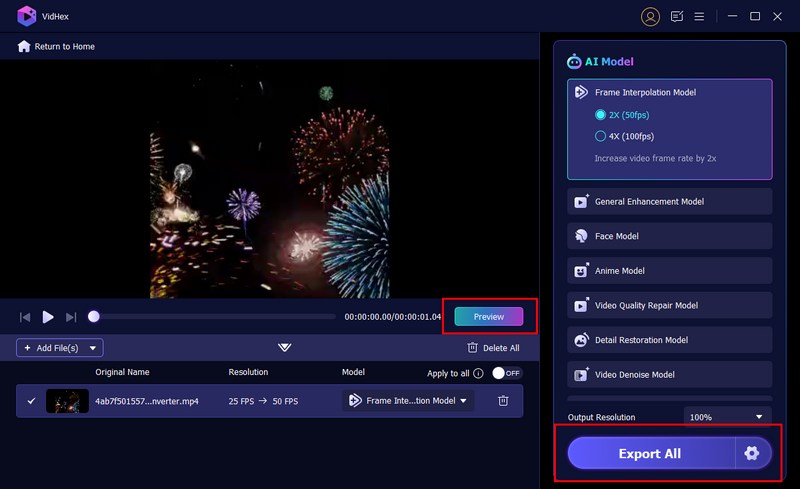Interpolar fotogramas en Vidhex